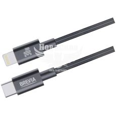 Кабель для зарядки моб. телеф. Type-C to Lightning (Brevia) 1м. чорний, 30W, Box (55100)