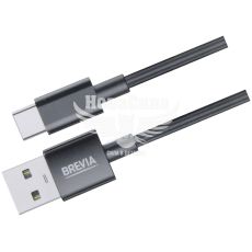 Кабель для зарядки моб. телеф. USB-A to Type-C (Brevia) 1м. чорний, Box (55100)