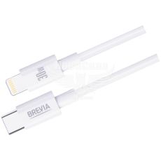 Кабель для зарядки моб. телеф. Type-C to Lightning (Brevia) 1м. білий 30W, Box (55100)