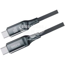 Кабель для зарядки моб. телеф. Type-C to Type-C (Brevia) 1м. чорний, 60W, Box (56100)