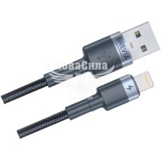 Кабель для зарядки моб. телеф. USB-A to Lightning (Brevia) 1.2м. чорний, Box (53120)