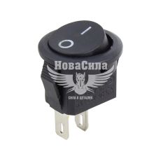 Кнопка (вимикач) універс. 1-полож. / 2-вих. (чорна) кругла KCD11