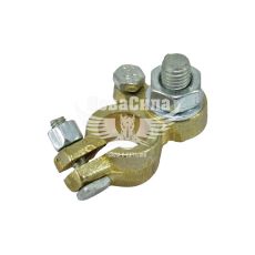 Клема для акумулятора плюсова (Україна) легкова, латунь (шпилька M10 Євро)