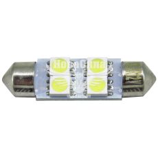 Лампочка 2-ох цокольна LED T11_C5W SMD біла 4-діоди 12V-5Вт SV8.5-8 39мм. (Solar)(упак.-10шт.)