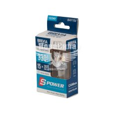 Лампочка 2-ох конт. груша біла LED SMD 12/24V 15-діодів P21/5W BAY15d CANbus (Brevia) (к-т.-2шт.)