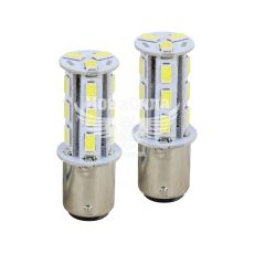 Лампочка 2-ох конт. груша біла LED SMD 24V 22-діоди S25 BA15s (Zollex) (к-т.-2шт.)