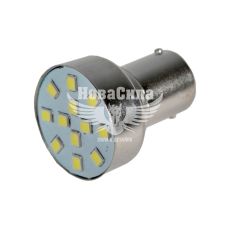 Лампочка 1-но конт. груша біла LED SMD 24V 8-діодів S25 BA15s (Zollex) 16106 (к-т.-2шт.)