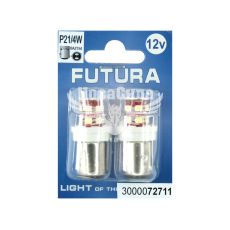 Лампочка 2-ох конт. груша біла LED SMD 12V 24-діоди P21/4W BAZ15d (Futura) (к-т.-2шт.)