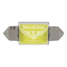Лампочка 2-ох цокольна LED T11_C5W COB біла 1-діод 12V-3Вт SV8.5-8 36мм. (Solar)(упак.-10шт)