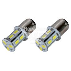 Лампочка 2-ох конт. груша біла LED SMD 12V 13-діодів P21/5W S25/BAY15D (Zollex) (к-т.-2шт.)