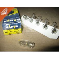 Лампочка без цоколя W5W біла 24V-5Вт W2.1x9.5d (Narva)