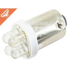 Лампочка з цоколем LED T4W LEDS біла 4-діоди 12V-4Вт BA9s (Solar) (упак.-10шт.)