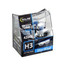 Лампочка галогенна H3 PK22s 12V-55Вт (Solar) 4200K (Star Blue) (кт. 2шт)