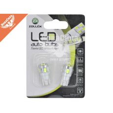 Лампочка без цоколя LED T10_W5W SMD біла 6-діодів 12V W2.1x9.5d (Zollex) (к-т.-2шт.)