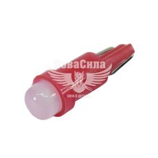 Лампочка без цоколя семечка LED T5 W1.2W SMD червона 1-діод 12V-1,2Вт B8.5d (Zollex) (упак.-10шт.)