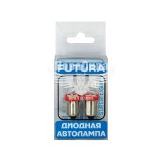 Лампочка з цоколем LED T4W SMD червона 6-діодів 24V-0,7Вт BA9s (Futura) (к-т.-2шт.)