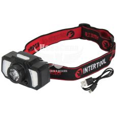 Ліхтарик на голову (Intertool) акумуляторний LED 3W, 6SMD (з датчиком руху)