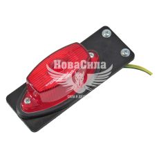 Фонарь габаритный универсальный (Руслан Комплект) овал красный на рез. подст.