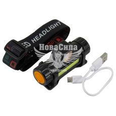 Ліхтарик на голову (КНР) акумуляторний LED+COB