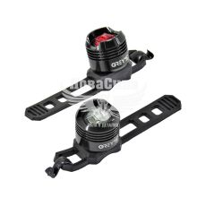 Мигалка велосипедная (Greys) 2хLEDs 0,5W, влагозащ, 2XCR2032, 3 реж. работы