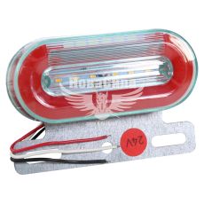 Фонарь габаритный универсальный (Tempest) LED 24V красный (овальный)