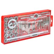 Набор для нарезки резьбы 40пред. (Intertool) (плашки + метчики)