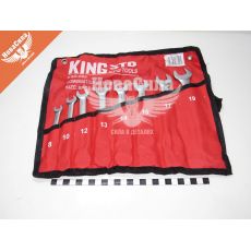 Набір ключів ріжково-накидних з тріщоткою (KingSTD) 8шт. (8-19мм.)