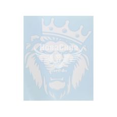 Наклейка Лев з короною білий 19х19