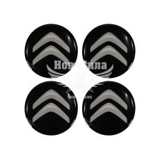 Наклейка Citroen на ковпаки (силікон) чорна діам. 7