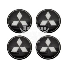 Наклейка Mitsubishi на ковпаки (силікон) чорна діам. 5х5
