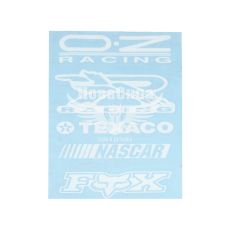 Наклейка з написом в ряд (O-Z, RACING, TEXACO, NASCAR) (біла) 28х14