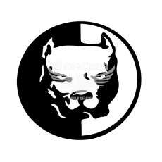 Наклейка Голова Пса (круг срібний) (силікон) 7х7