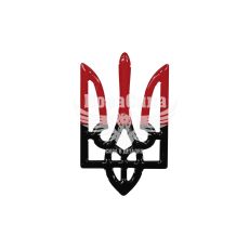 Наклейка герб (силікон) 7,5x4,6 чорно-червона