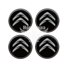 Наклейка Citroen на ковпаки (силікон) чорна діам. 5х5