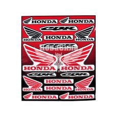 Наклейка (планшет) для мото Honda кт.-17шт. 29х24,5 червона
