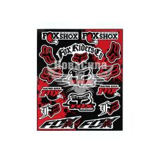 Наклейка (планшет) для мото Fox кт.-16шт. 29х24,5 червона