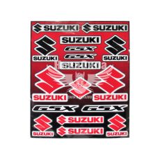 Наклейка (планшет) для мото Suzuki кт.-17шт. 29х24,5 червона