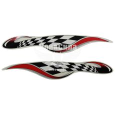 Наклейка Пламя (шашка) (красная) 34,5х6