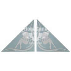 Наклейка Кутова (скла бокового) (Дівчина) (біла) 31х31