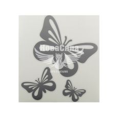 Наклейка Метелики срібні 16,5х15