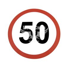 Наклейка ограничитель скорости (50) діам.12,2