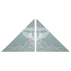 Наклейка Кутова (скла бокового) (Mercedes) (біла) 31х31