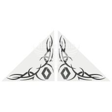 Наклейка Кутова (скла бокового) (Renault) (срібна) 31х31