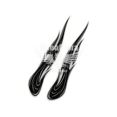 Наклейка Пламя серебряная 37х7