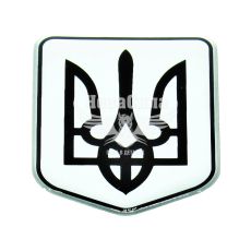 Наклейка Герб України (чорн. на срібному тлі) (силікон) 5,8х4,5