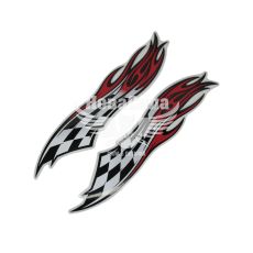 Наклейка Полумя (шашка) (червона) 40х9