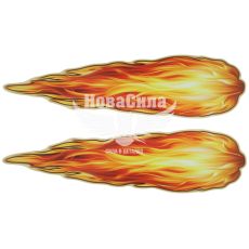 Наклейка Пламя желтая 38х10