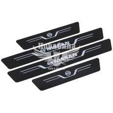 Наклейки на пороги карбон Nissan кт. 4шт. 55х7 передні, 35х7 задні (New)