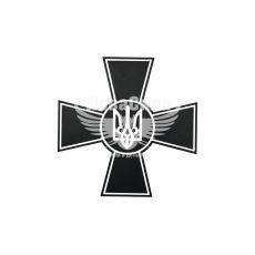 Наклейка Крест с тризубцем (черная) 15х15