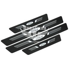 Наклейки на пороги карбон Ford кт. 4шт. 55х7 передні, 35х7 задні